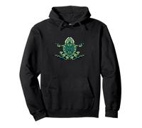 Breathe, Breathe, Out, Ribbit, Meditative Frog Yoga Mindful Pullover Hoodie