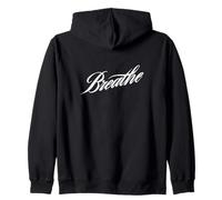 Breathe Calm Quote Minimalist Mindfulness Typography Zip Hoodie
