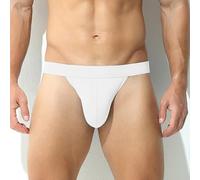 Breathe Comfortably in Men's Ice Silk Lowrise Underwear, Stylish Briefs with Unique U Convex Pouch (M White)