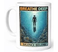 Breathe Deep Silence Below Freediving Coffee Mug Gift Mug