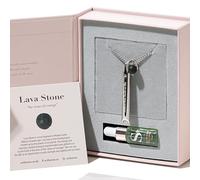 Breathe Deeply Moon Phase Breathing Necklace - Silver Pendant with Fresh Eucalyptus Oil Blend & Lava Stone | Aromatherapy for Relaxation, Stress Relief & Relaxation Aid | New Year, Birthday Gift Set