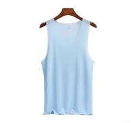 Breathe Easy in this Men's Sleek Ice Silk Vest A Must Have Piece for Your Workout Wardrobe or Casual Outings (2XL Light Blue)