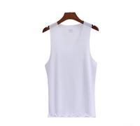 Breathe Easy in this Men's Sleek Ice Silk Vest A Must Have Piece for Your Workout Wardrobe or Casual Outings (2XL White)
