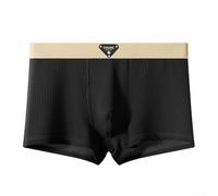 Breathe Easy with Mens Large Size Ice Silk Underwear, Comfortable and Stylish Boxer Briefs (3XL Black)