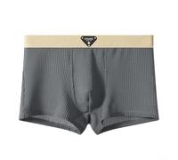 Breathe Easy with Mens Large Size Ice Silk Underwear, Comfortable and Stylish Boxer Briefs (3XL Gray)