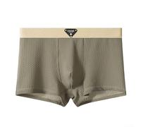 Breathe Easy with Mens Large Size Ice Silk Underwear, Comfortable and Stylish Boxer Briefs (M Brown)