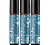 Breathe Essential Oil Roll On - Breathe Oil Pulse Point Roller Ball Essential Oil Set for Skin - On The Go Pre-Diluted Skin Safe Relaxing Aromatherapy Oil Made with Peppermint and Eucalyptus (3 Pack)