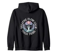 Breathe Flow Calm Yoga Tribe Peaceful Mindful Journey Zip Hoodie