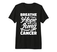 Breathe Hope Beat Lung Cancer - Lung Cancer Awareness Premium T-Shirt