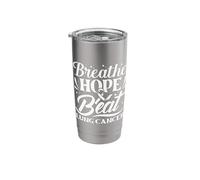 Breathe Hope Beat Lung Cancer - Lung Cancer Awareness Stainless Steel Insulated Tumbler