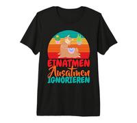 Breathe Inhalation, Exhale, Ignore Yoga lama with Retro Premium T-Shirt