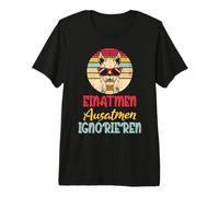 Breathe Inhale, Exhale, Ignore Llama with Coffee Mug Premium T-Shirt