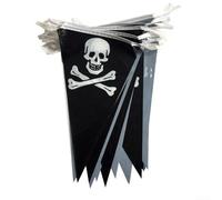 Breathe Life into Your Celebration with 5m of Vibrant Pirates' Skull Flag Decor
