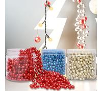 Breathe Life into Your Christmas Decor With An Eye Catching 8m Shiny Plastic Beads Suitable For Any Craft Project (red)