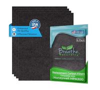 Breathe Naturally HPA300 Replacement Carbon Prefilter 4pk for Honeywell HPA300 Series Air Purifiers