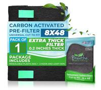 Breathe Naturally Universal Cut To Fit Carbon Activated Air Filter - Replacement Charcoal Filters - Pre Filter Carbon Sheet for Air Purifier, Vent Filters & More - Made in USA (Pack of 1, 8x48)