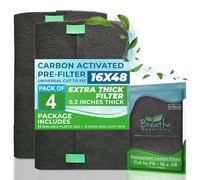 Breathe Naturally Universal Cut To Fit Carbon Activated Air Filter - Replacement Charcoal Filters - Pre Filter Carbon Sheet for Air Purifier, Vent Filters & More - Packed in USA (Pack of 4, 16x48)
