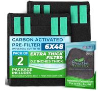 Breathe Naturally Universal Cut To Fit Carbon Activated Air Filter - Replacement Charcoal Filters - Pre Filter Carbon Sheet for Air Purifier, Vent Filters & More - Made in USA (Pack of 2, 6x48)