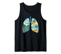 Breathe Nature Lungs Camping Mountains Surf Beach Tank Top
