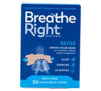 Breathe Right Congestion Relief Nasal Strips Beige Large 30 Strips 30 Strips