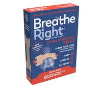 Breathe Right Extra Strength Beige 8 Pieces, Nasal Strips for Snoring, Nose Strips for Breathing, Blocked Nose Relief, Drug-Free Snoring Aid for Men and Women, Pack of 8