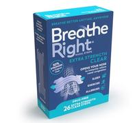 Breathe Right Extra Strength Clear 26 Pieces, Nasal Strips for Snoring, Nose Strips for Breathing, Blocked Nose Relief, Drug-Free Snoring Aid for Men and Women, Pack of 26