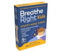 Breathe Right, Kids Stuffy Nose Strips, Beige, One Size, 10 Pieces