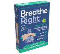 Breathe Right, Menthol Scented Nasal Strips, One Size, 10 Pieces