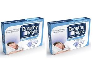 Breathe Right Nasal Strips Clear Small/Medium 10s | Instantly Relieves Nasal Congestion| Helps Reduce Snoring | Drug-Free | 10 Count (Pack of 2)