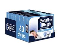 Breathe Right Nasal Strips, Snoring Congestion Relief for Men & Women, Large, Clear, Pack of 6 (60 Total Strips)
