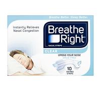 Breathe Right Nasal Strips, Stop Snoring Aids for Men & Women, Small/Medium Anti Snore Strips, Clear, Pack of 10