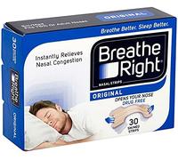 Breathe Right Nasal Strips, Stop Snoring Aids for Men & Women, Small/Medium Anti Snore Strips, Original Tan, 30 Strips