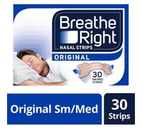 Breathe Right Nasal Strips, Stop Snoring Aids for Men & Women, Small/Medium Anti Snore Strips, Original Tan, 30 Strips