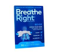 Breathe Right Nasal Strips, Stop Snoring Aids for Men & Women, Small/Medium Anti Snore Strips, Original Tan, 30 Strips