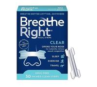 Breathe Right Original Nasal Strips | Clear | Sm/Med | For Sensitive Skin| Drug-Free Snoring Solution & Nasal Congestion Relief Caused by Colds & Allergies | 30 ct (Packaging May Vary)