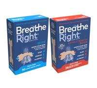 Breathe Right Original Tan, Beige Large 30 Pieces + Breathe Right Extra Strength Beige 26 Pieces - Nasal Strips for Snoring, Nose Strips for Breathing, Blocked Nose Relief, Drug-Free Snoring Aid