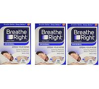 Breathe Right Snoring Congestion Relief Nasal Strips, Large, Original, 30 Strips - 3 Packs