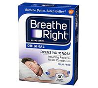 Breathe Right Snoring Congestion Relief Nasal Strips, Small/Medium, Original, 30 Strips