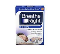 Breathe Right Snoring Congestion Relief Nasal Strips Small/Medium Original 30 Strips - 4 Pack