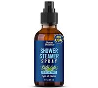 Breathe Shower Steamer Spray 2 fl oz - Aromatherapy Mist with Rosemary, Peppermint, Eucalyptus Essential Oil Blend - Refreshing Spa at Home Steam Spray - Nexon Botanics