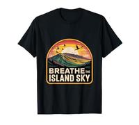 Breathe The Island Sky Tropical Mountain Sunset Birds T-Shirt