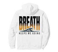 Breathe Yoga Inspiration Wave Sunset Graphic Design Pullover Hoodie