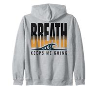 Breathe Yoga Inspiration Wave Sunset Graphic Design Zip Hoodie