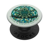 Breathe, yogo tee Geometric Meditative Frog PopSockets Adhesive PopGrip