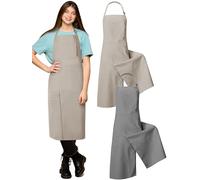 Breathffy 2 Pcs Pottery Split Leg Aprons Ceramics Aprons with 3 Portable Pockets and Adjustable Straps Split Leg Long Pottery Aprons for Women Men DIY Ceramic Pottery Art, Gray and Khaki, Long
