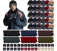 Breathffy 90 x Winter Hat Neck Gaiter Gloves Bulk Winter Fleece Lined Hats Neckerchief Touch Screen Glove for Men and Women