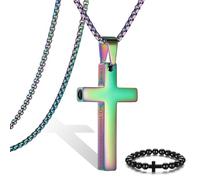 Breathing Anxiety Necklace for Men Cross Pendant Breathing Necklace for Anxiety Stress Relief Relaxation Mindfulness Meditation Men Women Anxiety Necklace Breathing with Inspirational Bible Verse