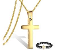 Breathing Anxiety Necklace for Men Cross Pendant Breathing Necklace for Anxiety Stress Relief Relaxation Mindfulness Meditation Men Women Anxiety Necklace Breathing with Inspirational Bible Verse