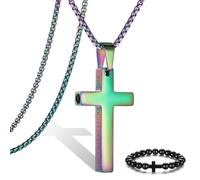 Breathing Anxiety Necklace for Men Cross Pendant Breathing Necklace for Anxiety Stress Relief Relaxation Mindfulness Meditation Men Women Anxiety Necklace Breathing with Inspirational Bible Verse
