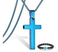 Breathing Anxiety Necklace for Men Cross Pendant Breathing Necklace for Anxiety Stress Relief Relaxation Mindfulness Meditation Men Women Anxiety Necklace Breathing with Inspirational Bible Verse